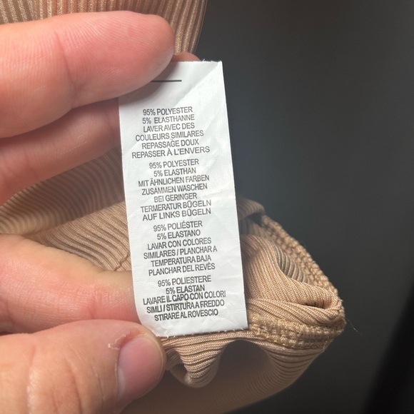 PrettyLittleThing Tan Ribbed Long Sleeve Midi Dress Size 10 - Picture 4 of 11